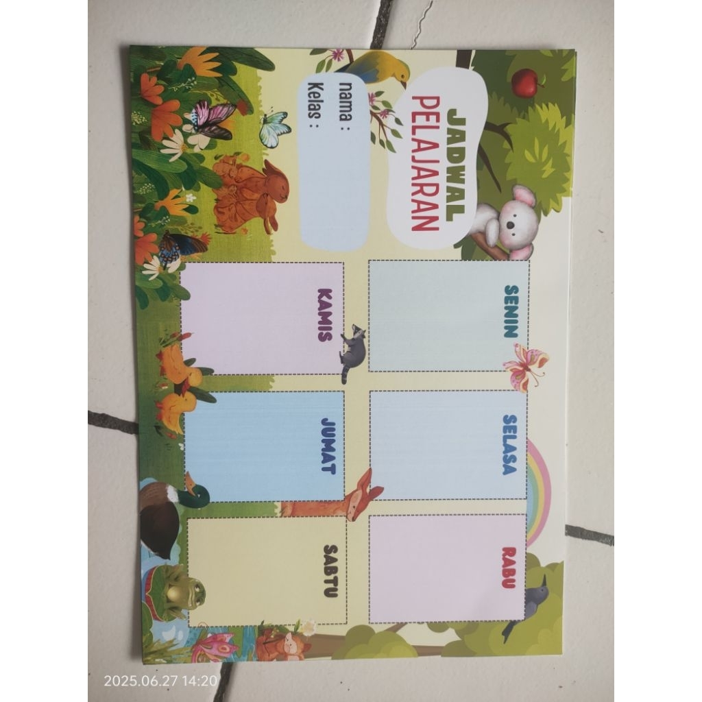 

Poster jadwal pelajaran sekolah