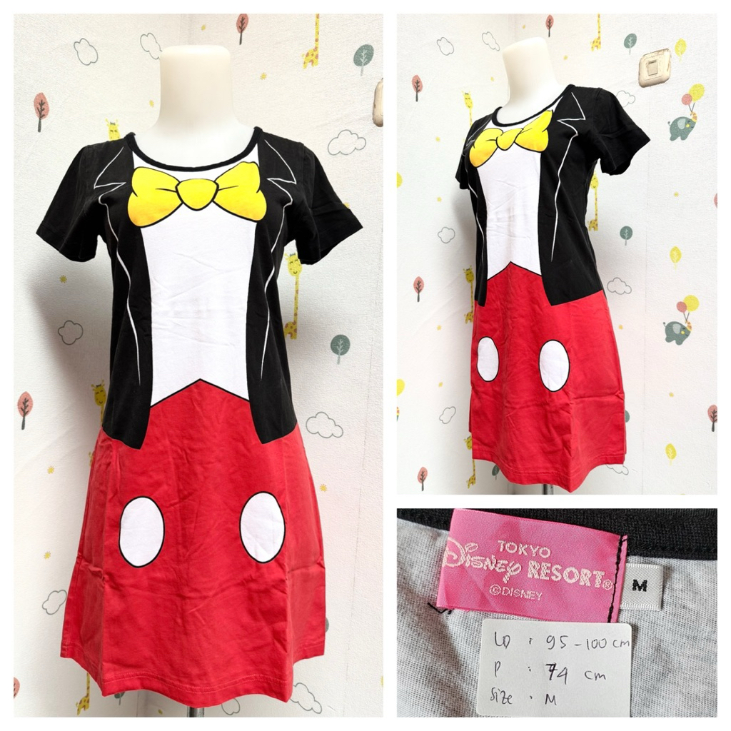 Baju Dress Tidur/Kaos Wanita Mickey Mouse Disney Resort Tokyo