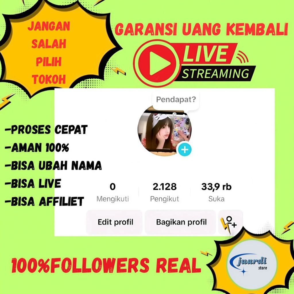 jual akun tiktok murah followers real hasil fyp video 1k-15k followers