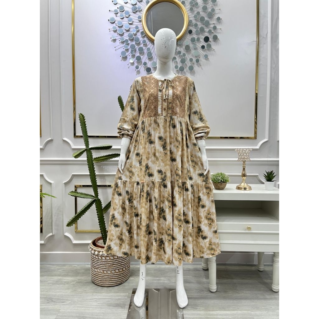 Midi dress salvina ys viscose armani tile terbaru.