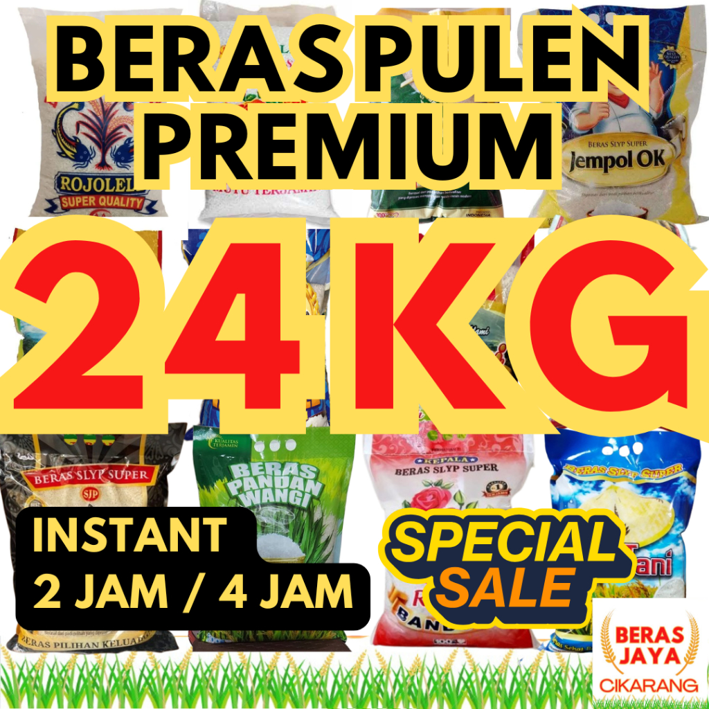 

(SPESIAL SALE SHOPEE!!) Promoo Beras Kualitas Terjamin Bersih Bebas Kutu Super Pulen 24 kg Murah