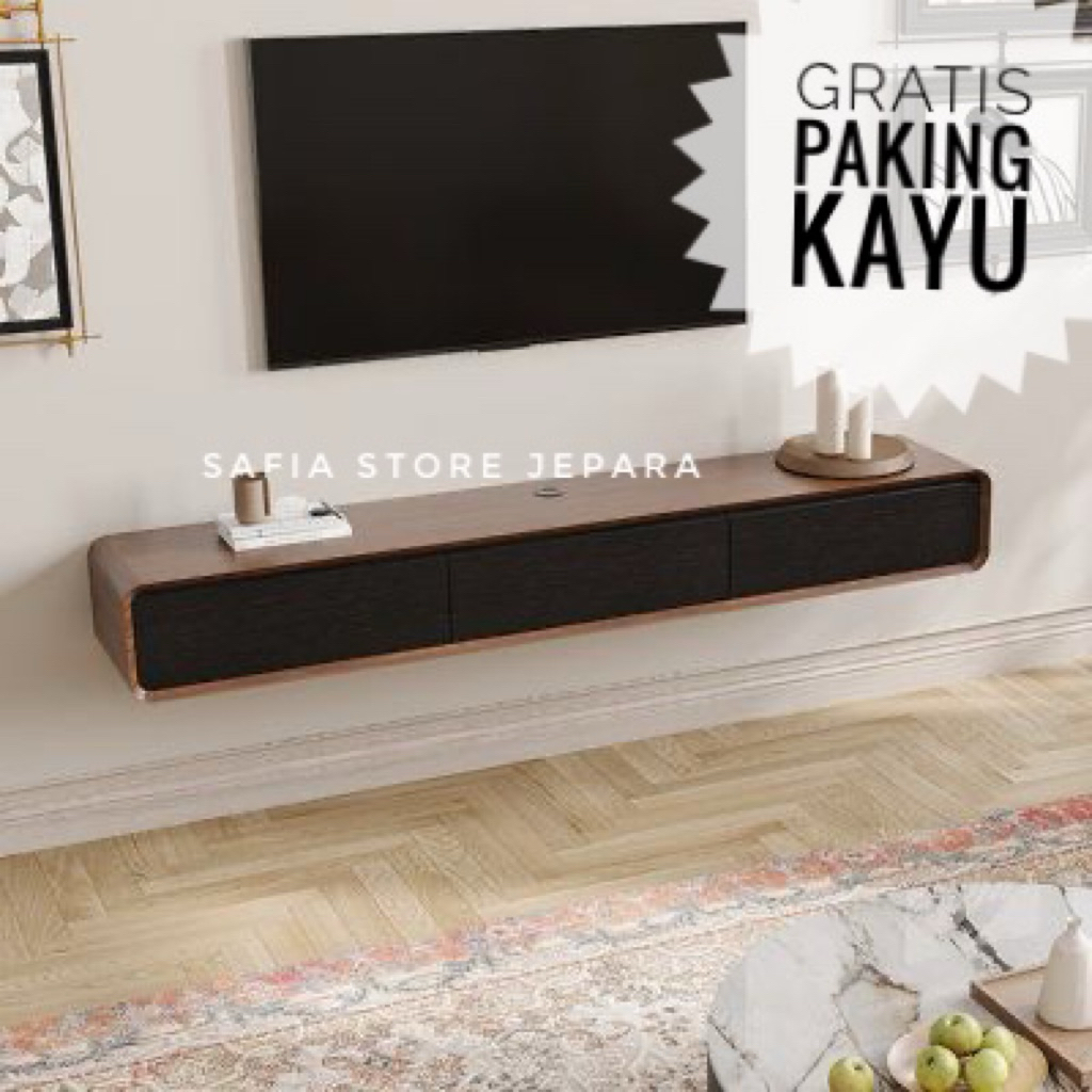 Meja Tv Gantung Minimalis Untuk Dikamar Atau Ruang Keluarga