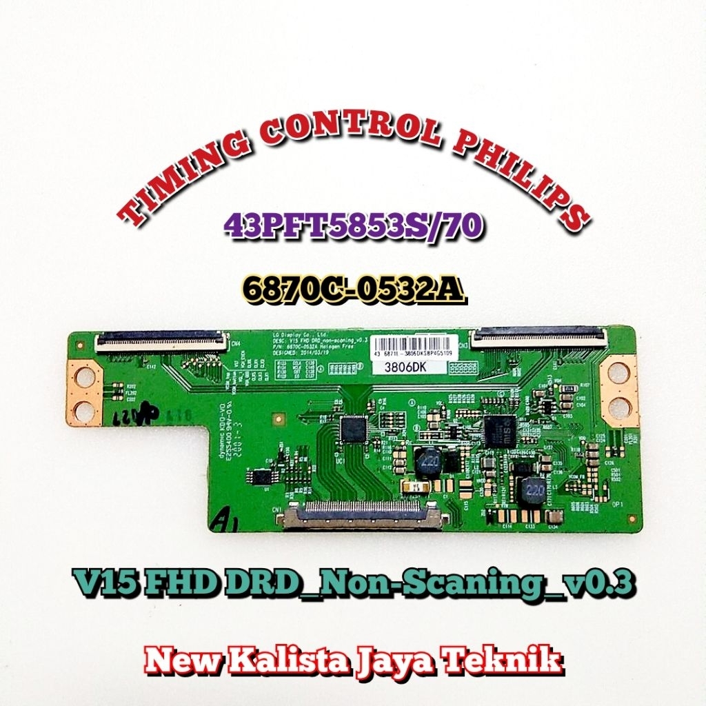 TCON TV PHILIPS 43PFT5853S/70 ORIGINAL 6870C 0532A TCON 43PFT5853S TIKON TV 43PFT5853S 70 TCON PHILI