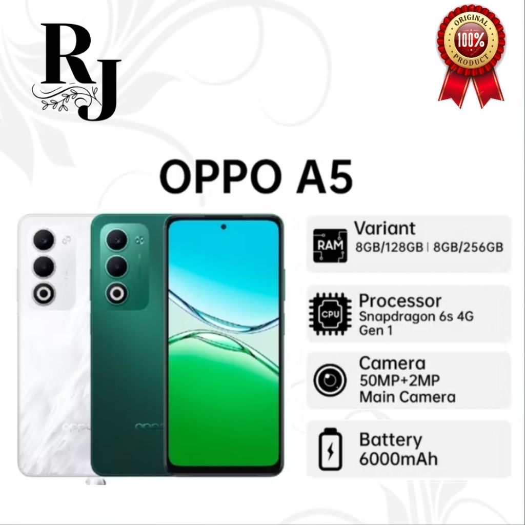OPPO A5 RAM 8/128GB & 8/256GB, Battery 6000 Mah, Garansi Resmi Oppo Indonesia