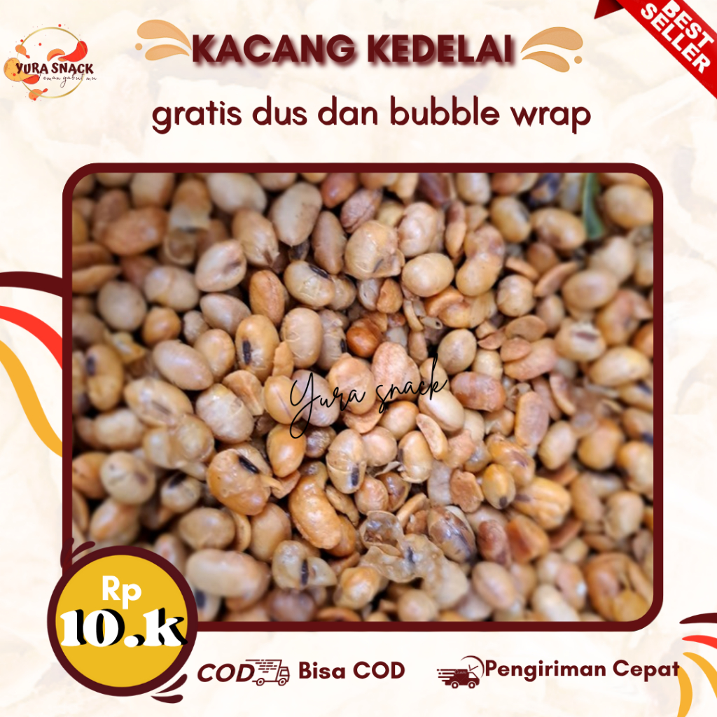

Kacang Kedelai Goreng Bawang Renyah Gurih Asin | Kacang Dele Matang Siap Kemasan 250gr 500gr