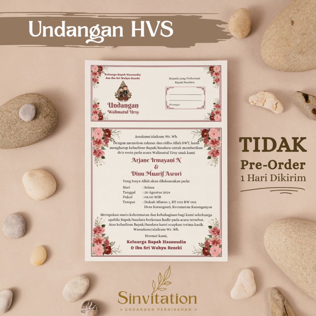 

Cetak Undangan HVS merah Walimatul Ursy, Pernikahan, Tahlil, 7 Bulanan, Aqiqah, Khitan Sinvitation 3