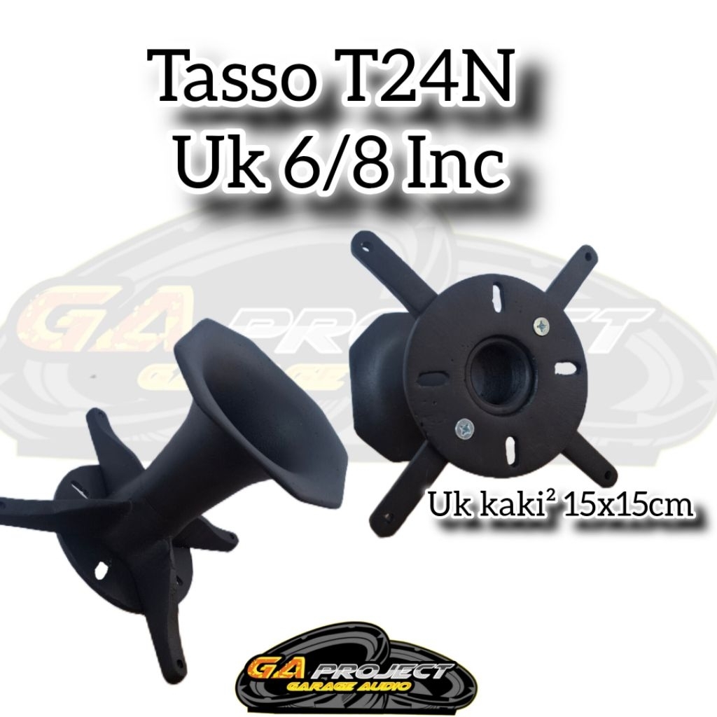 Horn Tasso T24N//Tasso T24 6/8 Inch Jarak kaki 15x15cm Warna Hitam Dop Drat/Baut