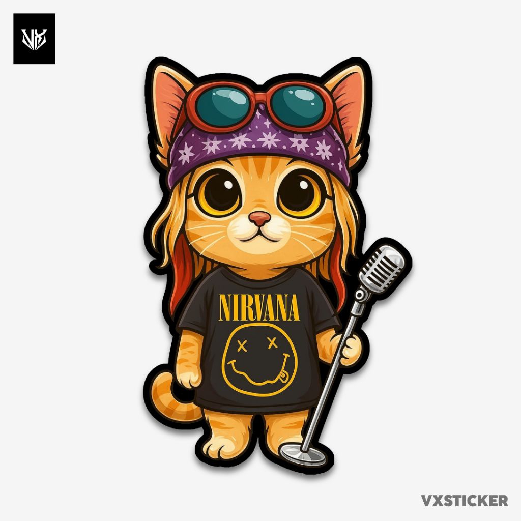 

Stiker/Sticker Kucing Band Lucu #22 VXSTICKER