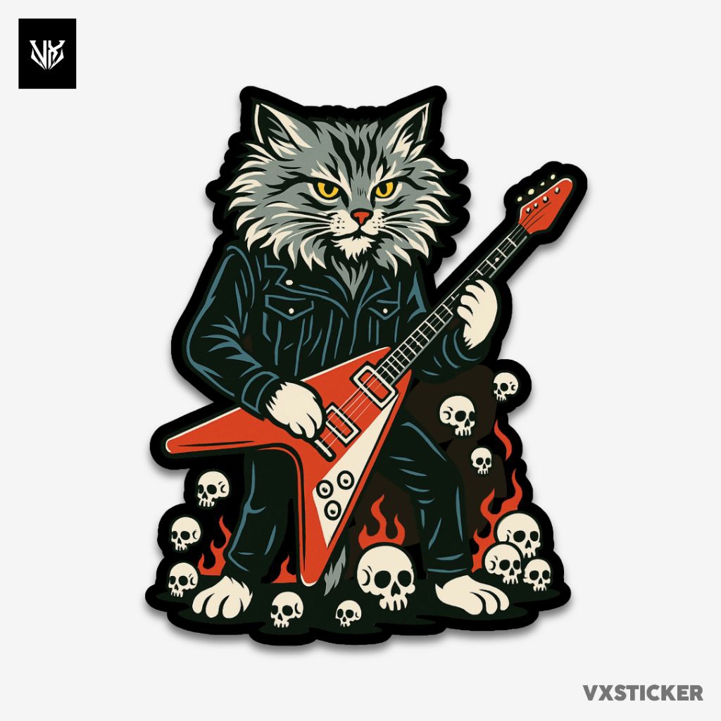 

Stiker/Sticker Kucing Band Lucu #27 VXSTICKER