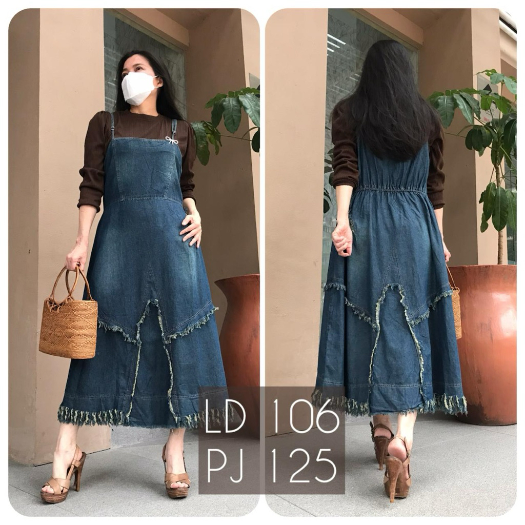 overall set jeans rawis terbaru#midi dress