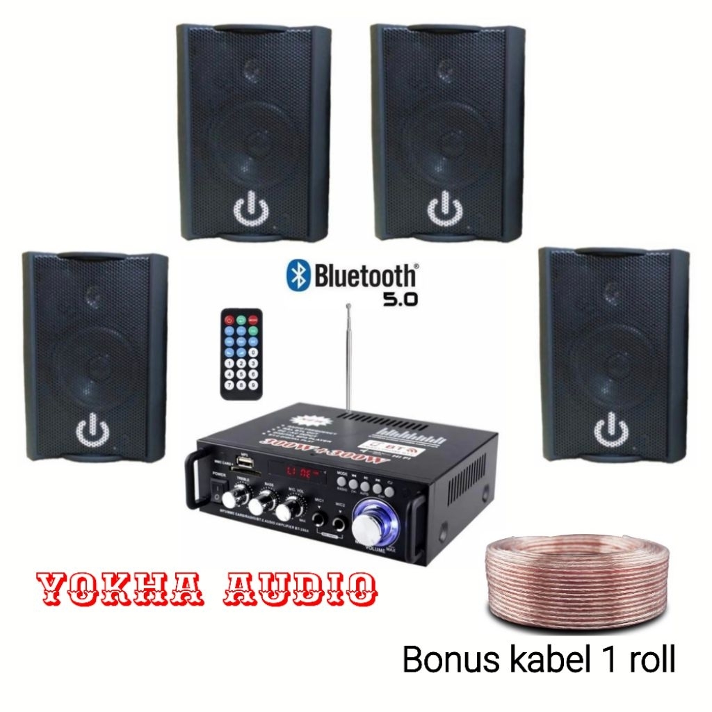 paket sound system cafe kantor masjid sekolah 4 unit speaker crimson