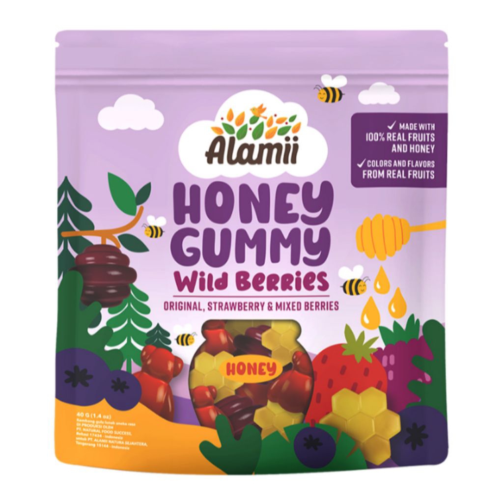 

Alamii Honey Permen Gummy Anak Wild Berries 40gr