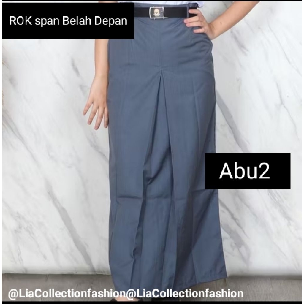 ROK SPAN ABU ROK SPAN REMPEL BELAH Depan ABU SMA
