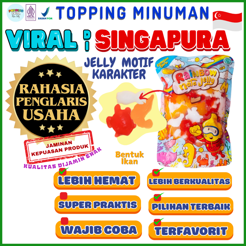 

JellyMotifKarakterToppingMinumanPelengkap MULTIBEV Krimer Creamer Bubuk Powder - Jelly Motif Karakter 500 Gram | Cocok Untuk Semua Jenis Minuman