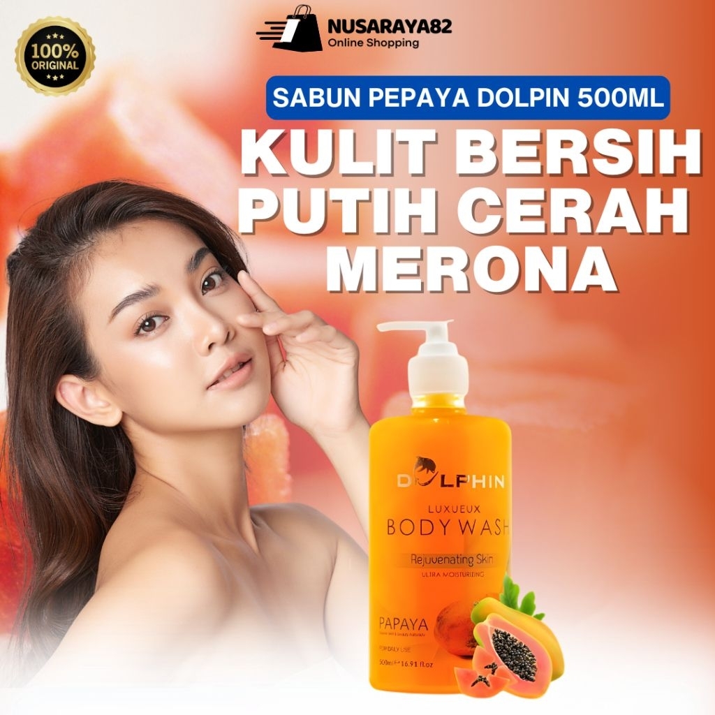 dolphin body wash sabun mandi pepaya sabun kuning