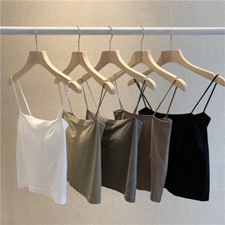•Storeme.id• BR513 Tanktop Bra With Cup Tank top Basic Wanita Square spaghetti Crop top COD