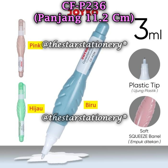 

(1 Biji) Correction Fluid JOYKO CF-P236 Cairan Koreksi Penghapus Cair Joyko CF-P236 (1 Biji)