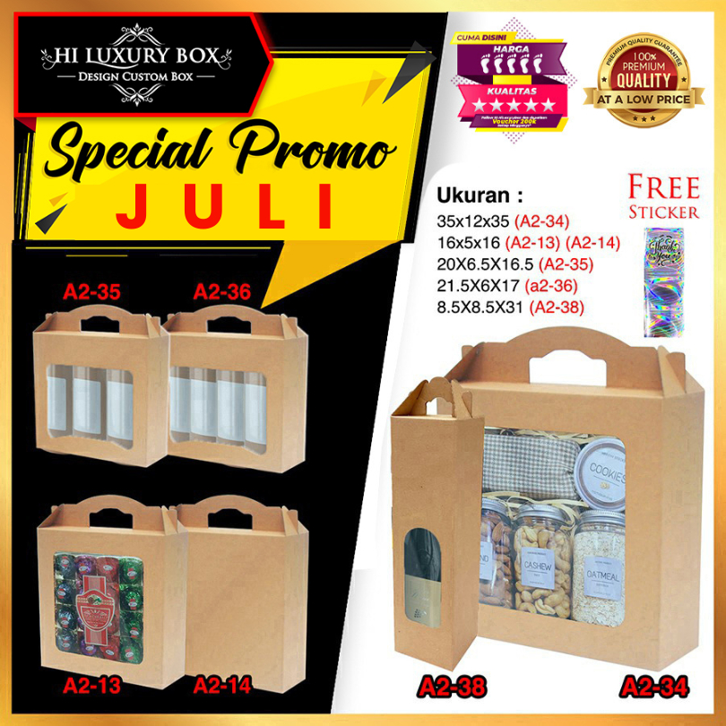 

Kotak Hampers - Dus Souvenir Kraft Polos - Box Hadiah Mika - A2-34