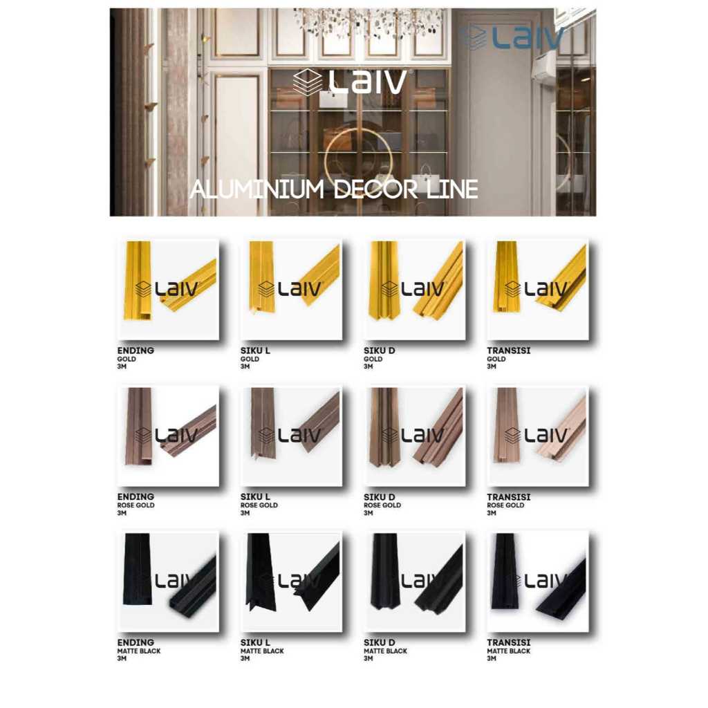 Lis Aksesoris Alumunium 3mm - List Accessories PVC Marmer