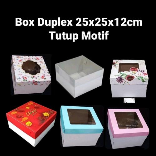 

box hampers kue marmer dus kotak kue tart tutup motif ukuran 25x25x12