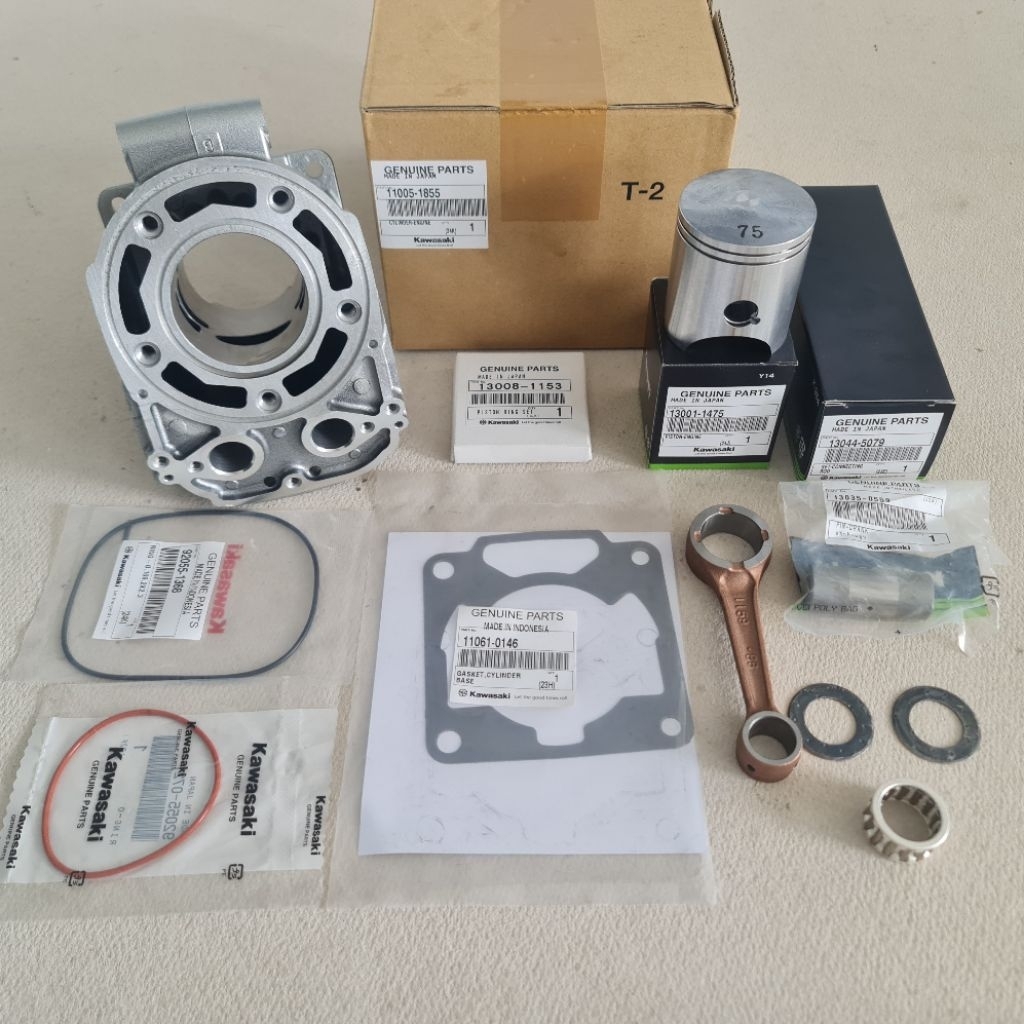PAKET BLOCK NINJA SILVER R/RR SET PISTON B75 STANG PISTON ORI KAWASAKI