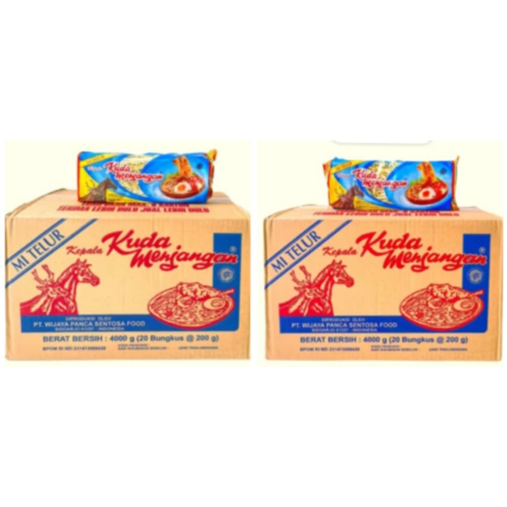 

Mie Telur Kuda Menjangan Kecil Dan Lebar 1 Dus 20pc