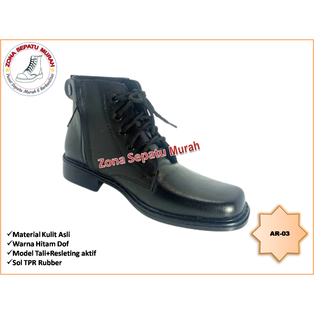 sepatu pdh TNI terbaru AR03 kulit asli best seller