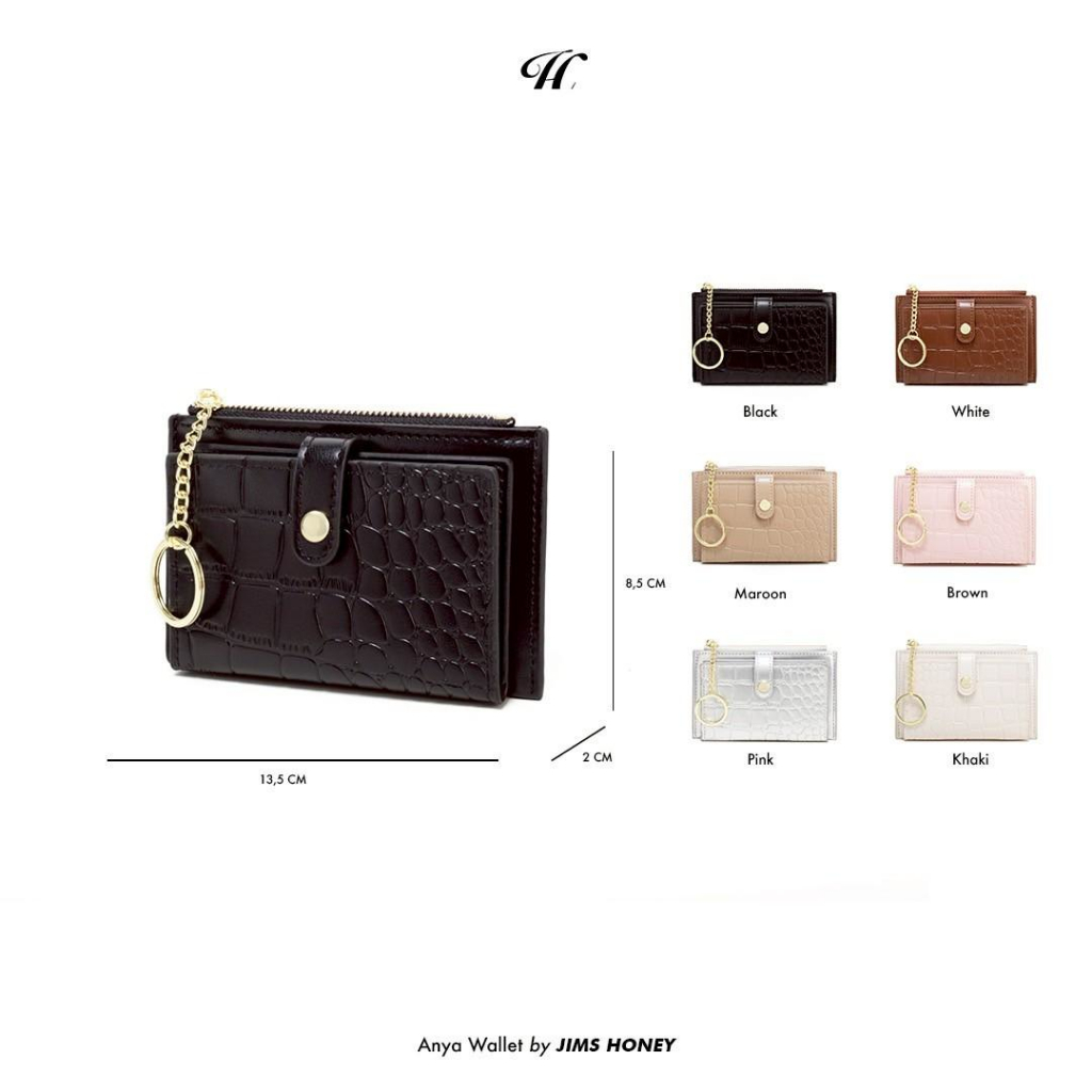 JIMS HONEY Dompet Wanita ANYA WALLET Dompet Uang Kartu Koin Kulit PU