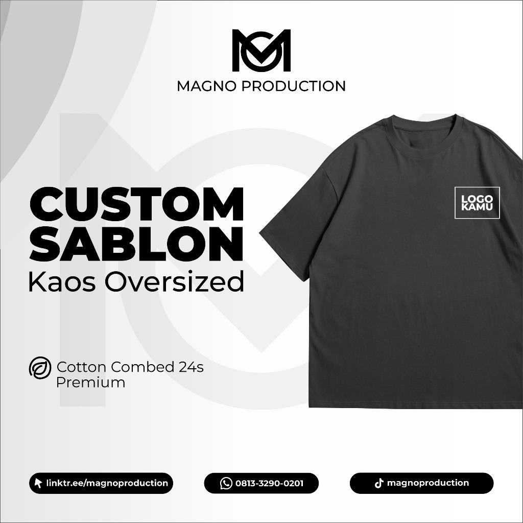 Magno Production - Custom Kaos Oversized Sablon DTF Satuan