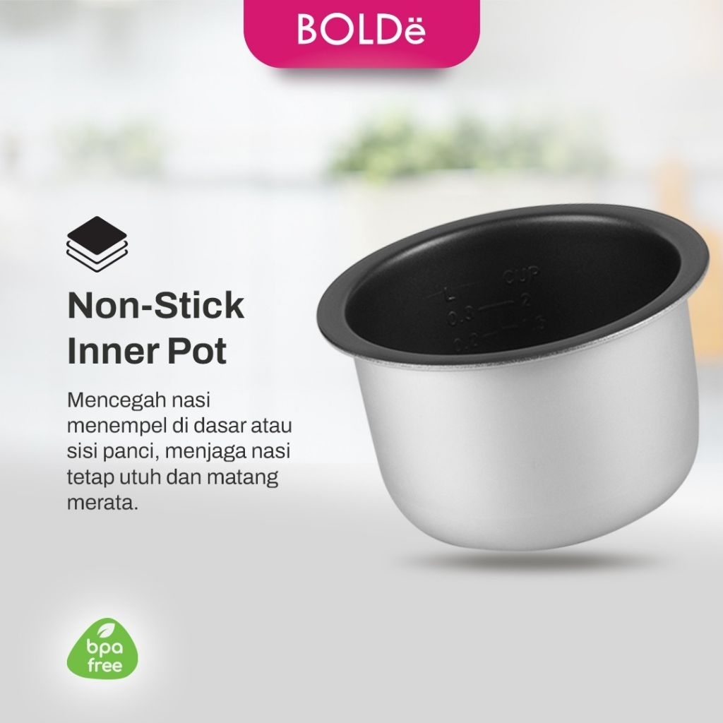 Cuci Gudang Rice Cooker Mini Bolde Supercook Mini 0.3 L Rice Cooker Portable