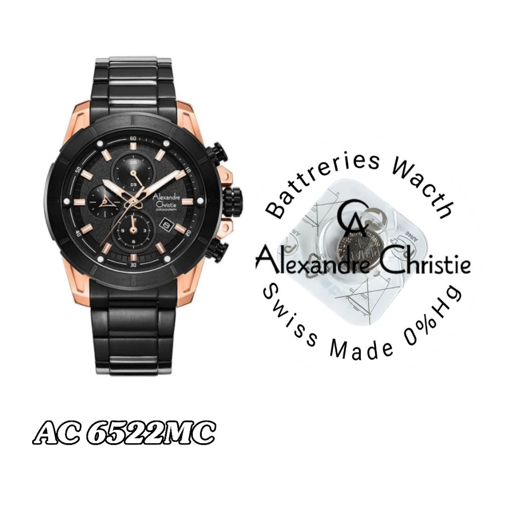 battrai jam tangan Alexandre Christie 6522mc battrai pengganti battrai original