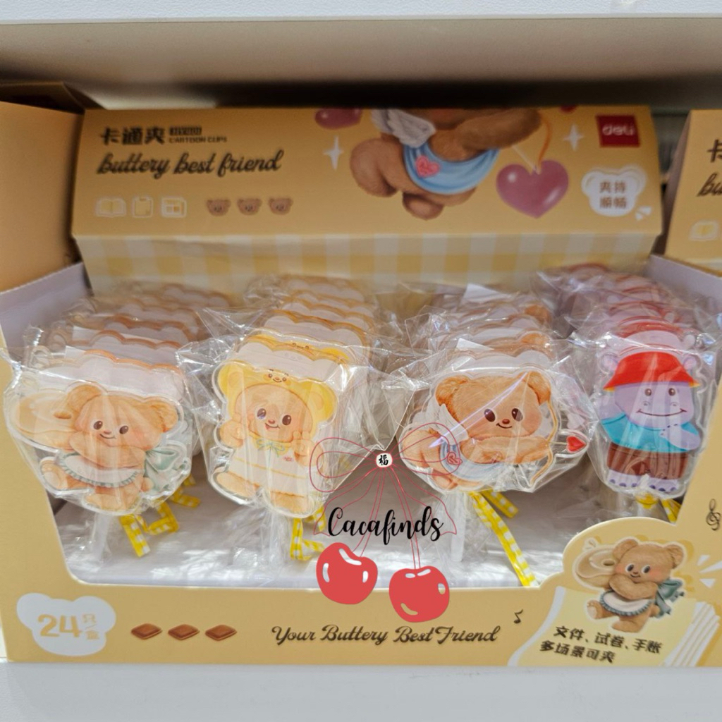 

MINISO x Deli‼️Acrylic Clip / Penjepit Kertas & Snack Butterbear Collection
