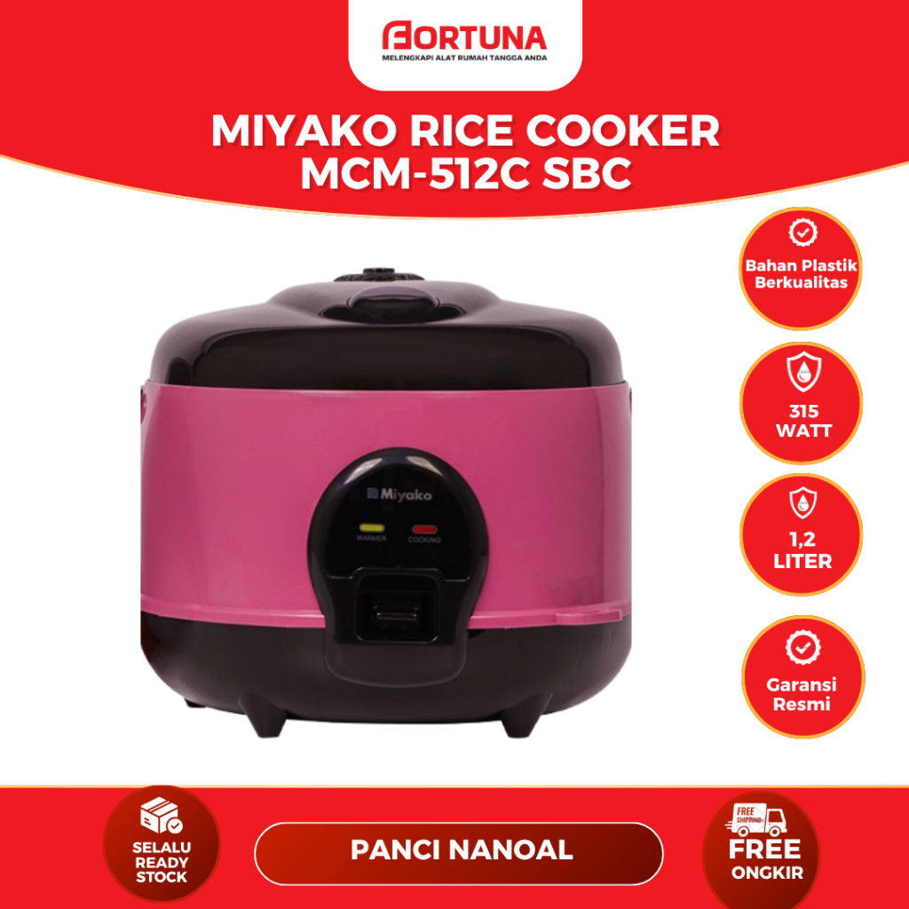 Miyako Rice Cooker / Magic Com MCM-512C SBC / MCM 512 C SBC
