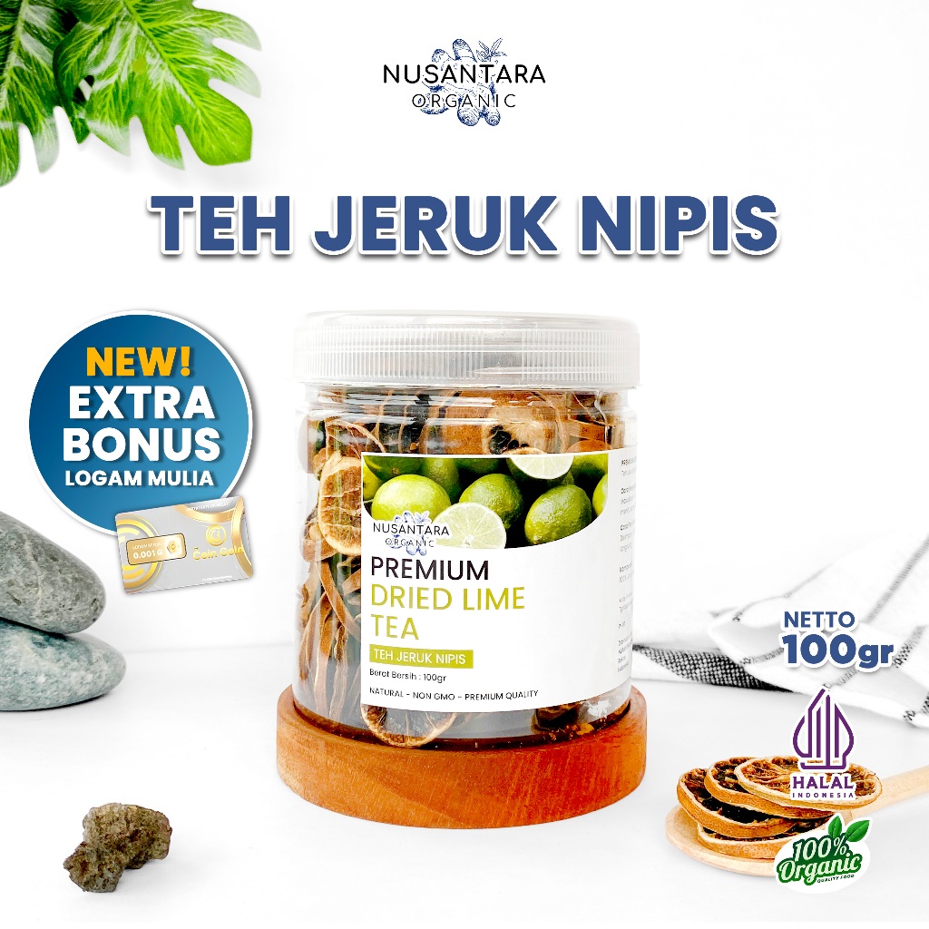 

Nusantara Organic Jeruk Nipis Iris Dried Lime Kering Teh Buah Herbal Organik Alami 100gr