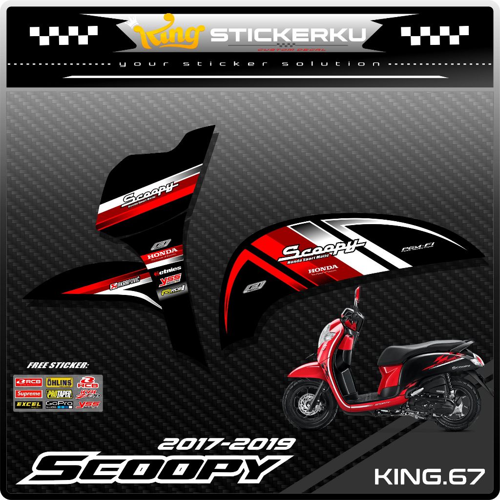 (COD) Stiker Scoopy New 2017/2020 Decal Striping Standar Scoopy New Premium Racing. KS.067