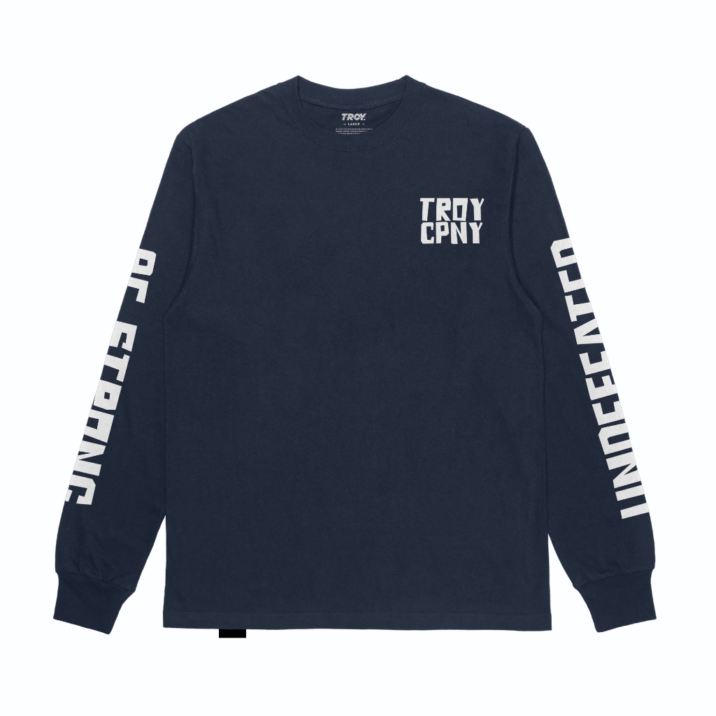 Troy Company Longsleeve Tshirt Navy Strong Undefeated - Kaos Lengan Panjang Biru Navy LSD 3162