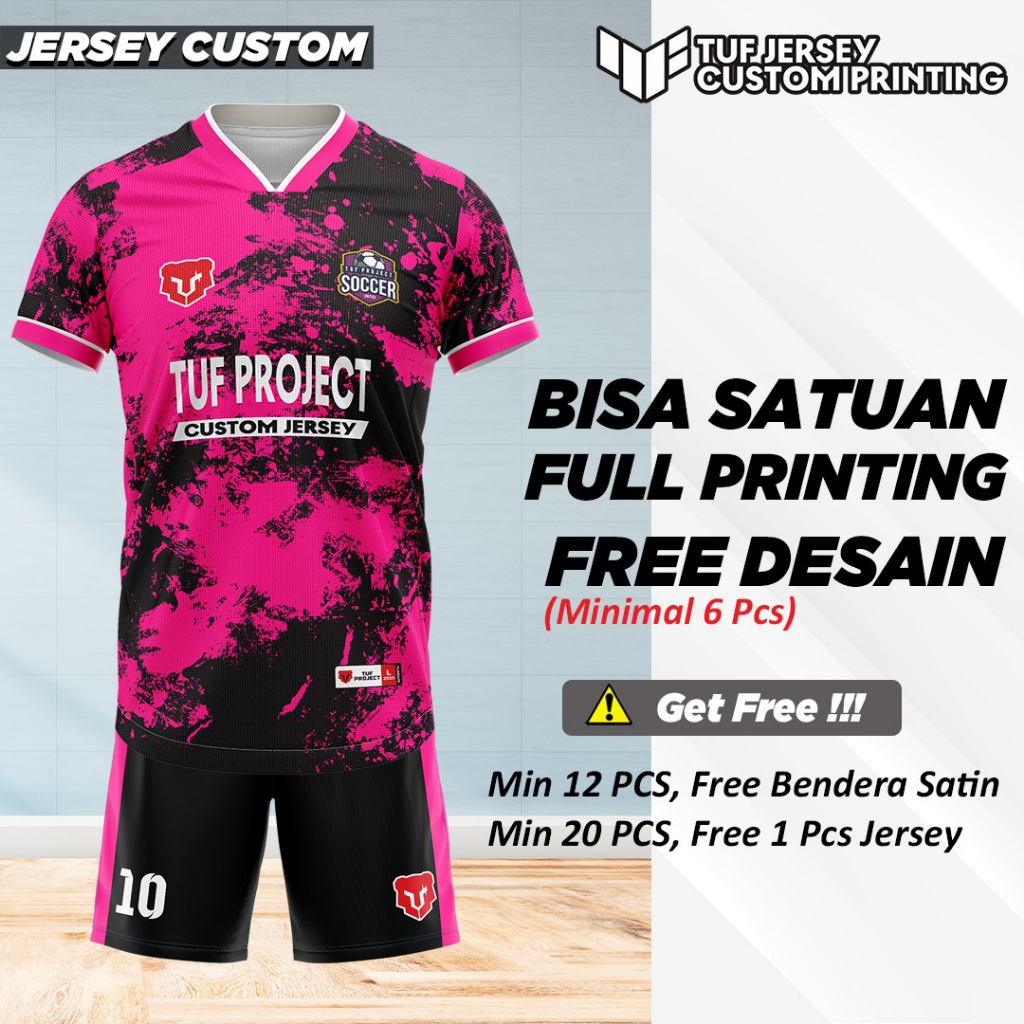 Jersey Printing Custom Futsal Sepak Bola Voli Badminton Football Volly Volley Bulutangkis Bulu Tangk