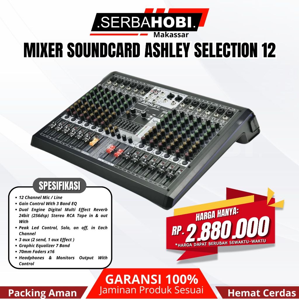 Mixer Audio Ashley Selection 12 Dengan 12 CHANNEL