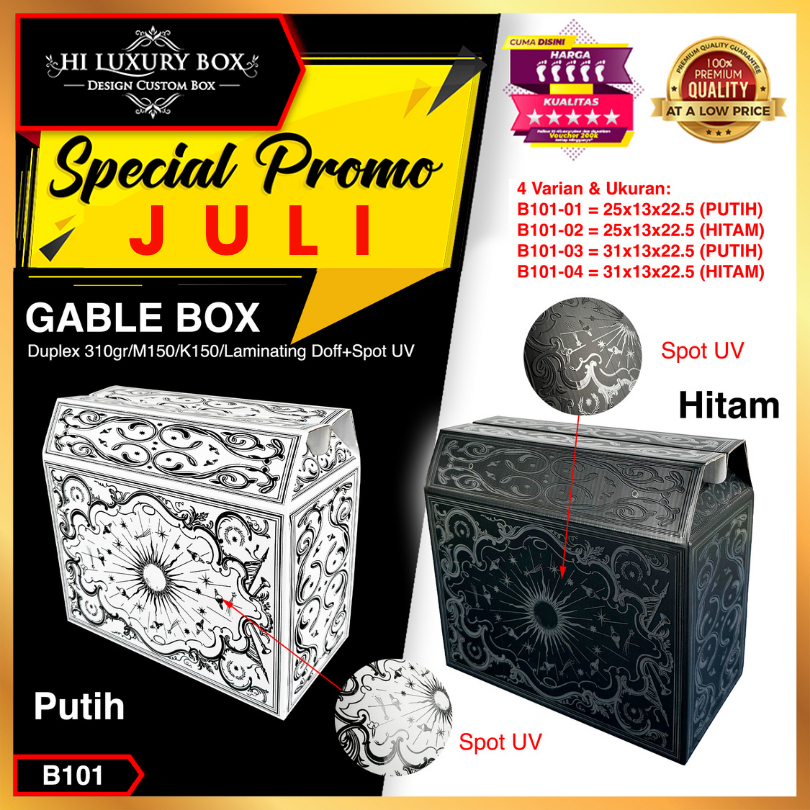 

Box Kado - Gable Box - Kotak Hadiah - Box Spot Uv - B101