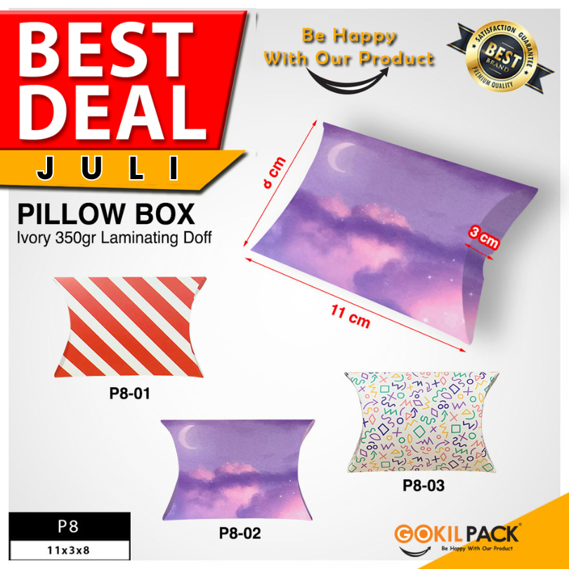 

Pillow Box - Gift Box Anak - Kotak Souvenir Kado Ulang Tahun Anak - P8