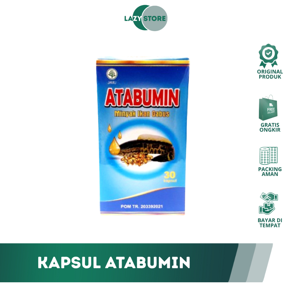 ATABUMIN - kapsul minyak ikan gabus (kutuk) | ekstrak albumin mujarob | isi 30 kapsul untuk regenera