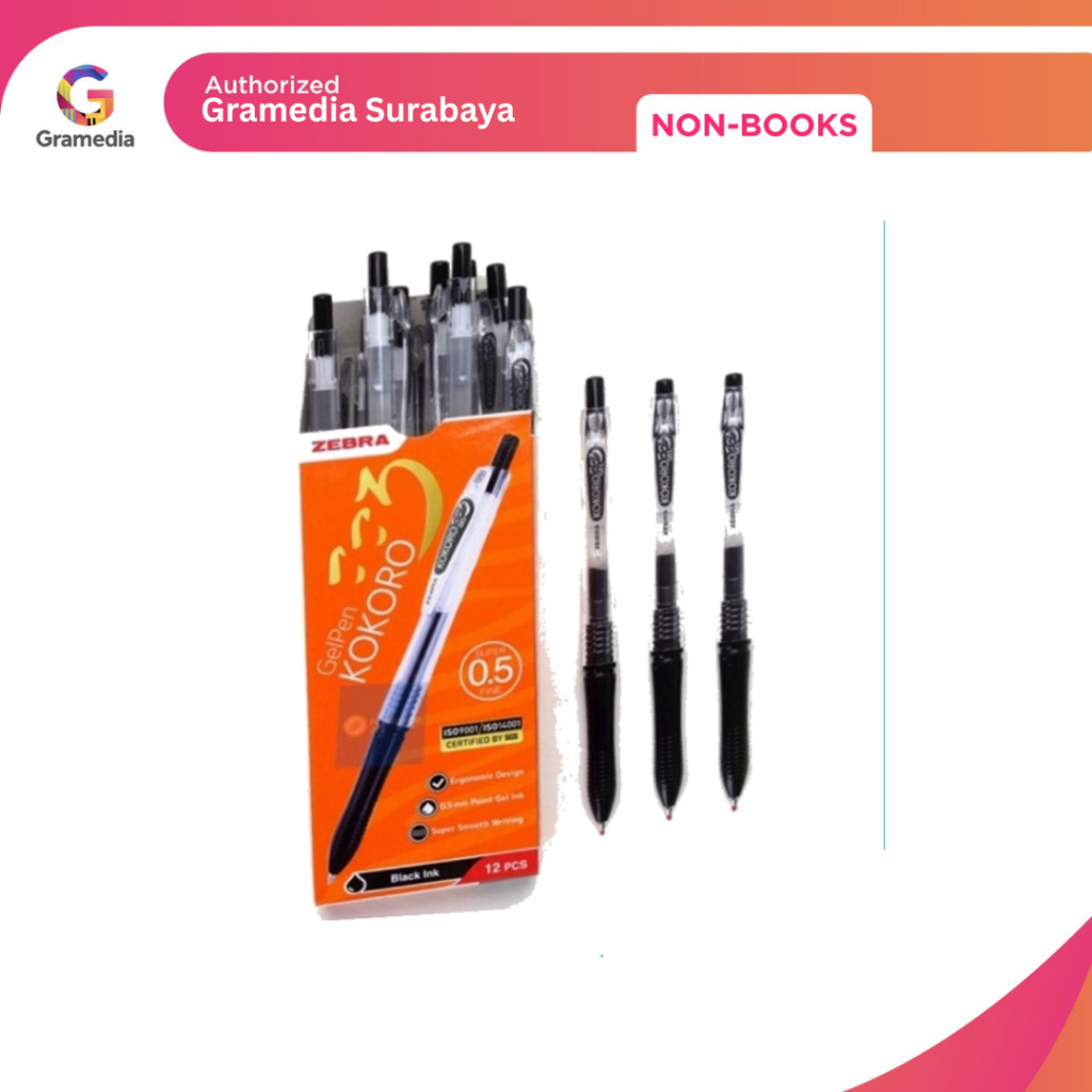 

Gramedia Surabaya NB - ZEBRA KOKORO 0.5 SET 12 BLACK INK