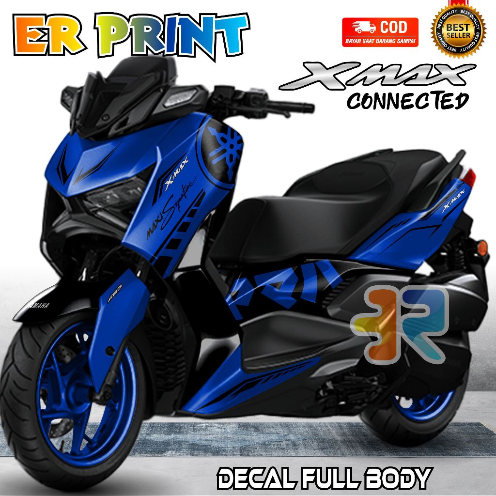 Sticker Decal XMax Connected 125 Full Body Variasi Motif Desain Simple