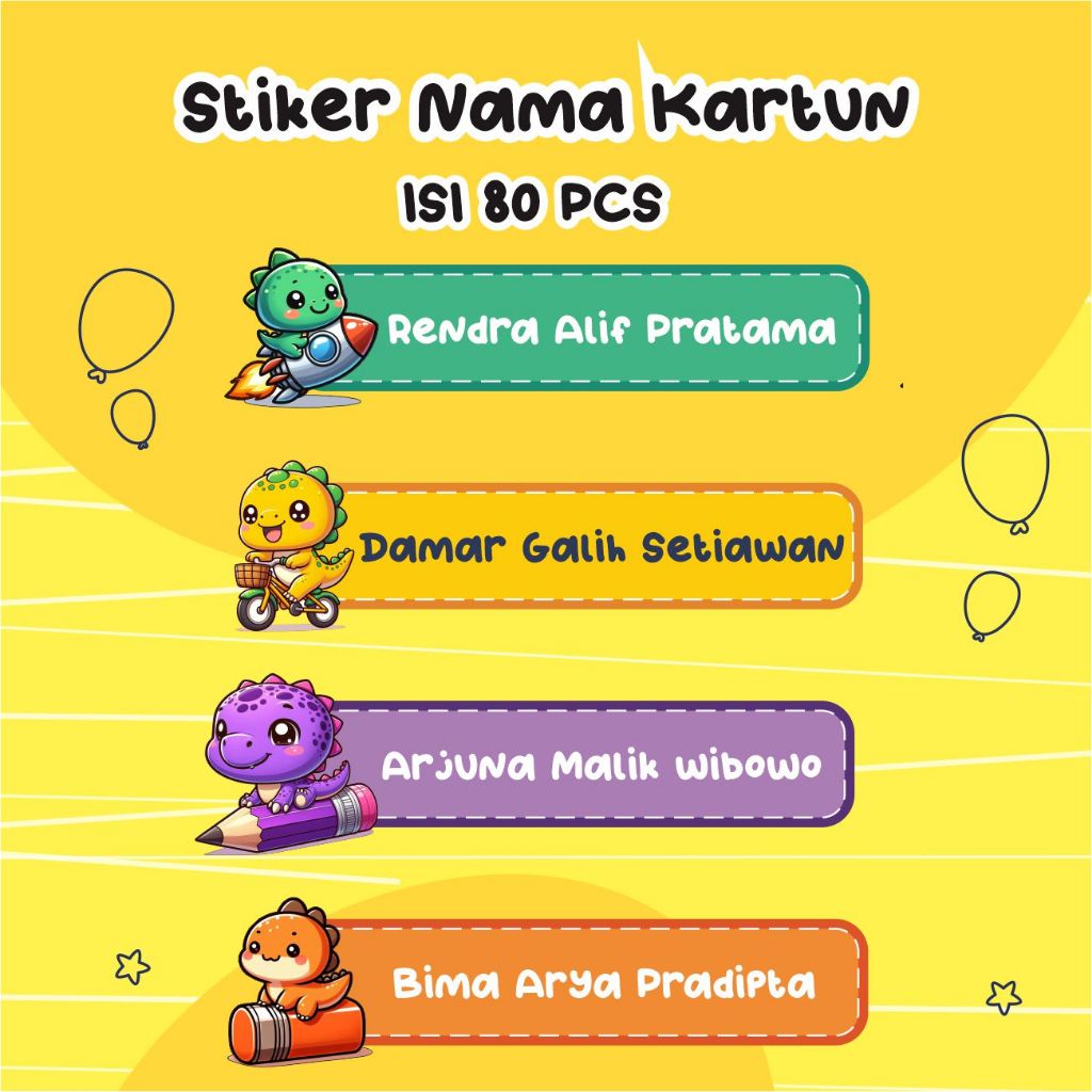 

Stiker Label Nama Anak Karakter Kartun - Anti Air & Tahan Lama