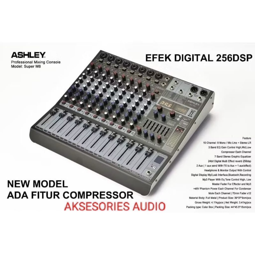 mixer Ashley super m8 new compress mixer Ashley 8 chanel