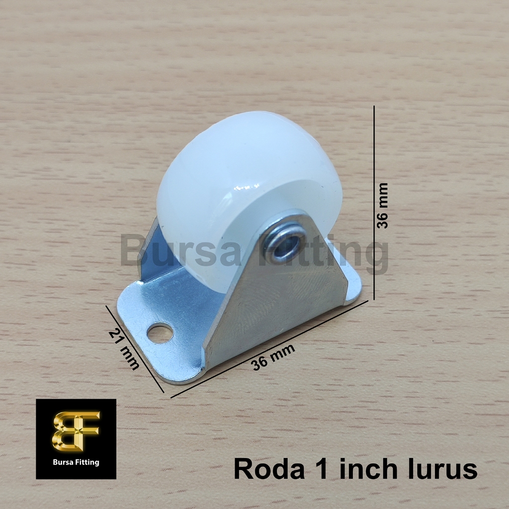 Roda 1 inch Putih / roda nylon 1 inch / roda caster / roda lemari / roda trolley / roda etalase