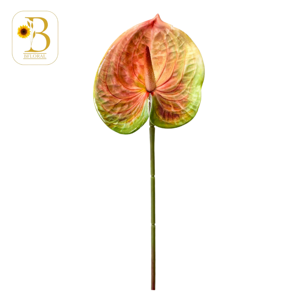 BFLORAL.INDO - Bunga Dekorasi Artificial Anthurium Kecil 3D Bunga Kuping Gajah Imitasi Tanaman Hias