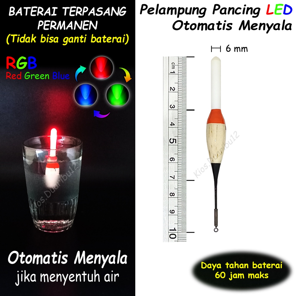 Pelampung Pancing LED Otomatis Menyala - LED RGB