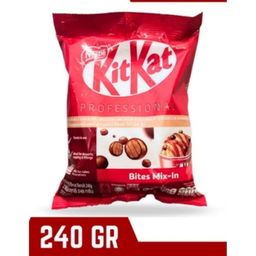 

NESTLE KIT KAT BITES MIX-IN 240GR/KITKAT TOPING/WAFER DALAM COKELAT SUSU