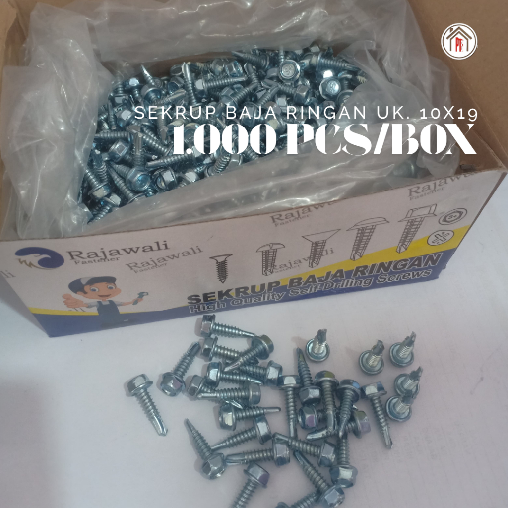 [DUS] Baut Roofing Baja Ringan 10 x 16 Rajawali, PAKU BAJA RINGAN, SEKRUP BAJA RINGAN, BAUT BAJA RIN